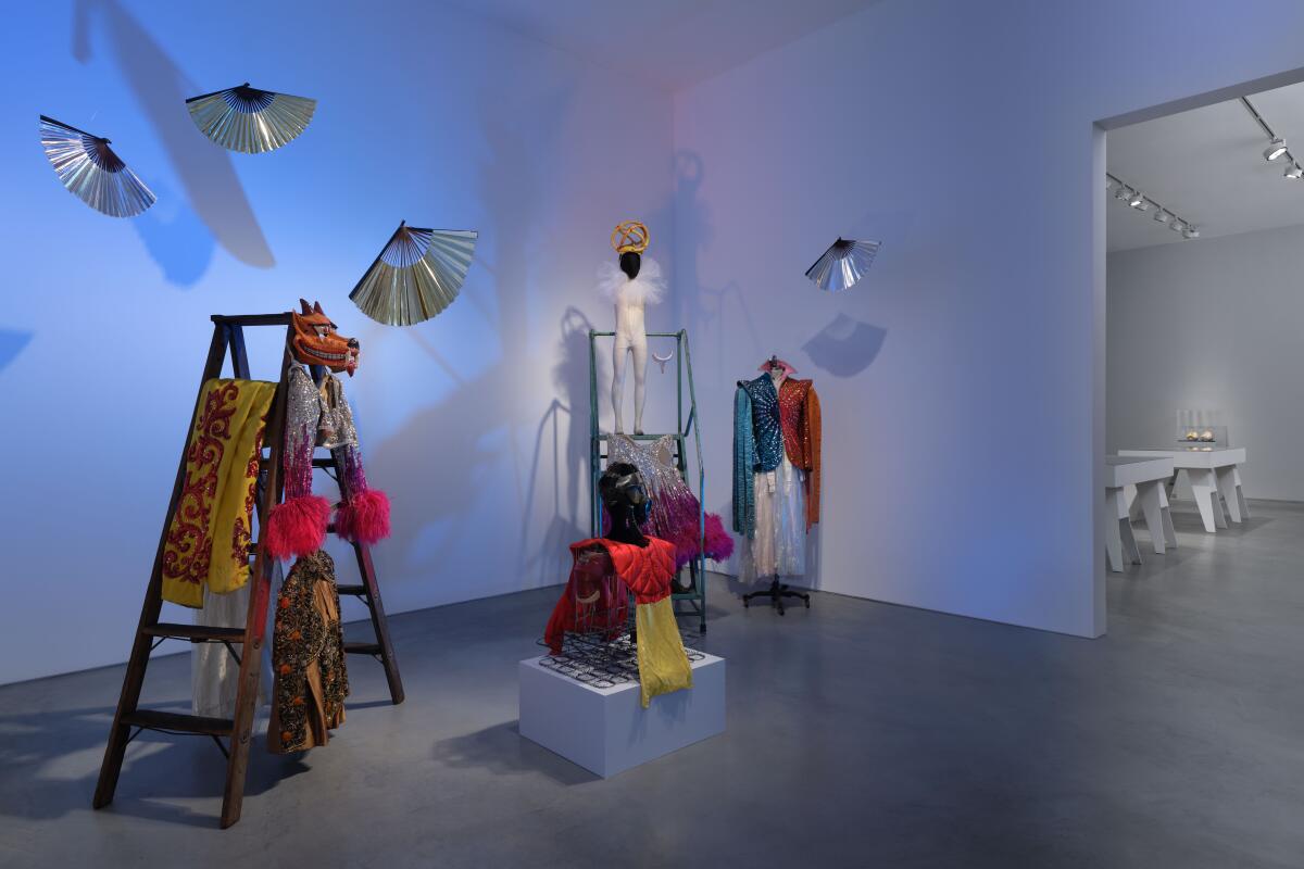 Installation view, "Instant Theatre: Rachel Rosenthal and King Moody," 2026. Roberts Projects, Los Angeles.