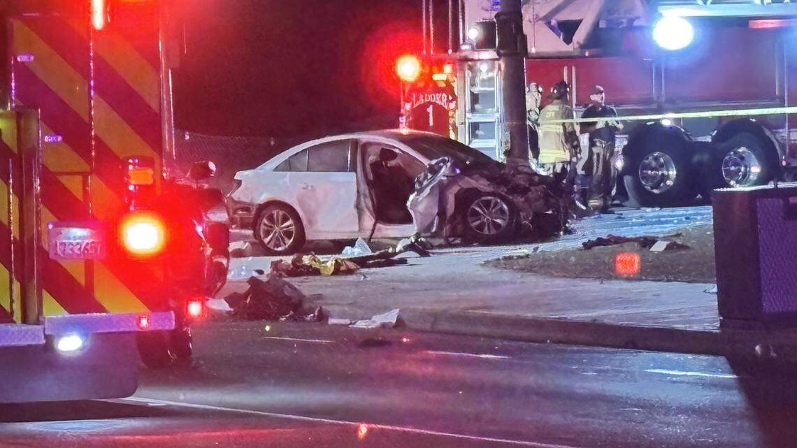 3 hurt in crash near Fresno airport, intersection closed