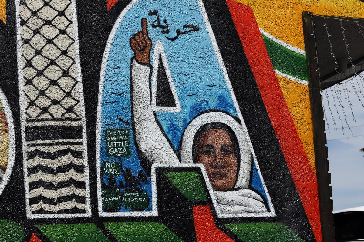 The mural also depicts Little Arabia as a hub for politics.