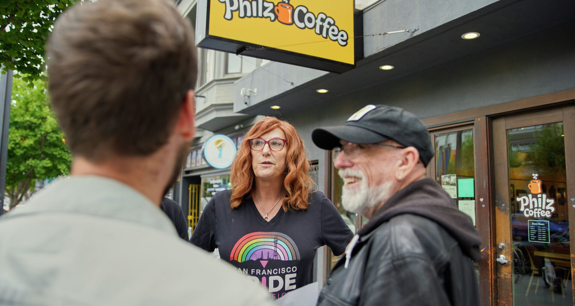 San Francisco protesters rally at Philz over Pride flags