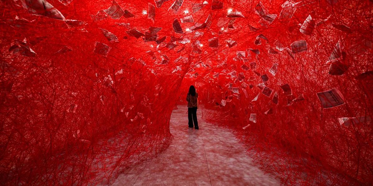 Chiharu Shiota drops jaws at the Asian Art Museum.