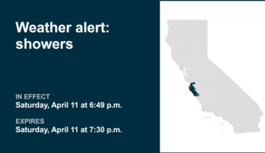 Be prepared for showers in Central California Saturday evening
