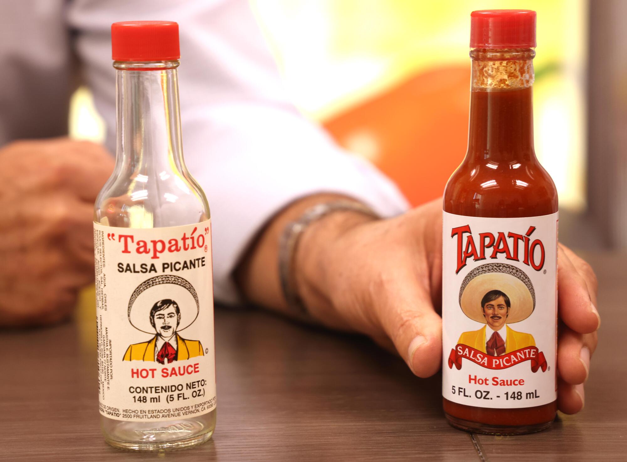The original Tapatio label, left, compared to the current lversion at Tapatio.