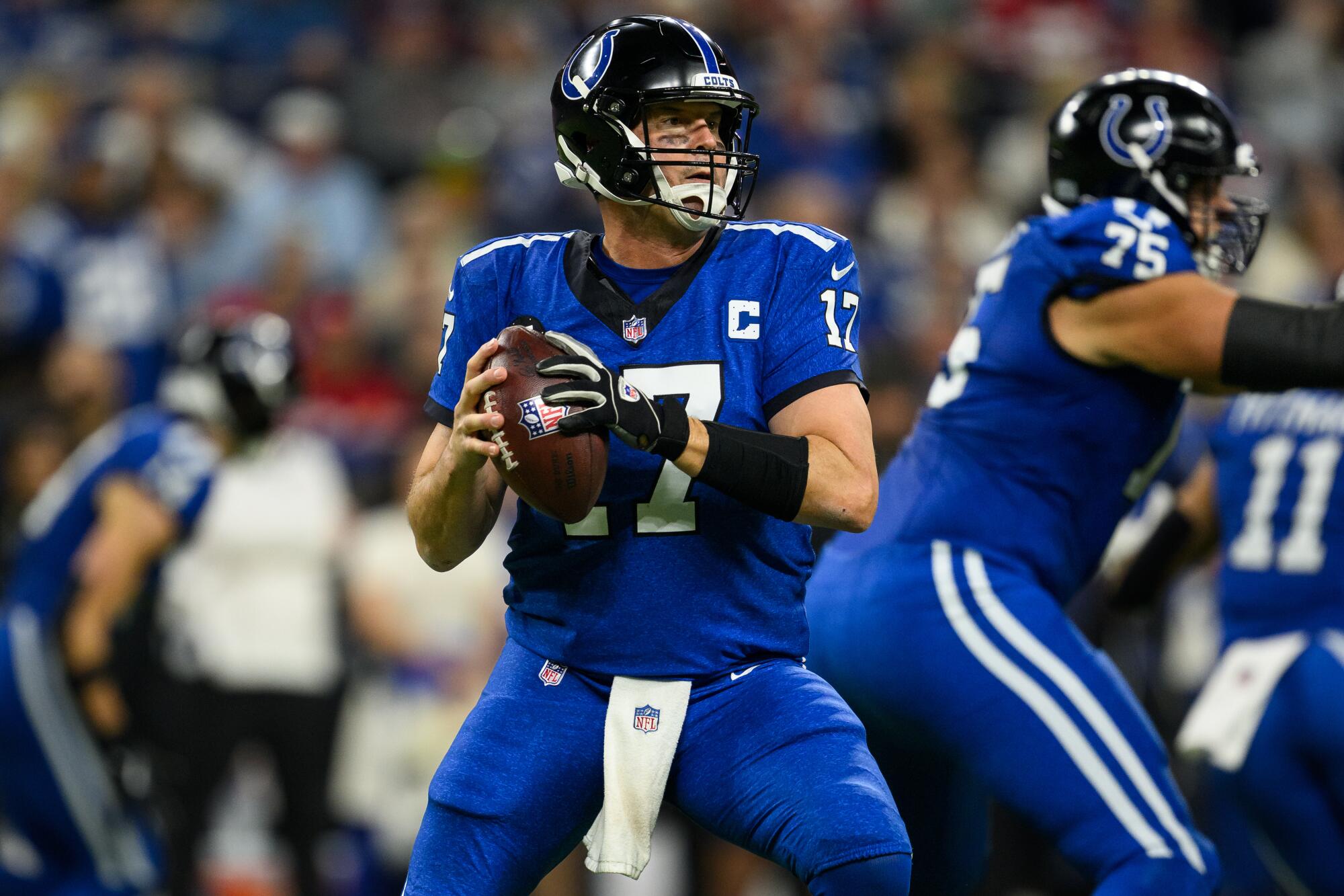 Colts quarterback Philip Rivers throws the ball during a game against the San Francisco 49ers on Dec. 22 in Indianapolis