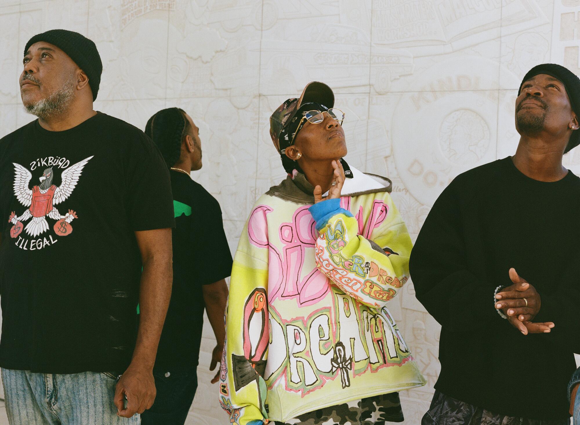 From left to right: Andre “Sketch” Hampton, Emmanuel Carter, Lauren Halsey and Kenneth Blackmon.