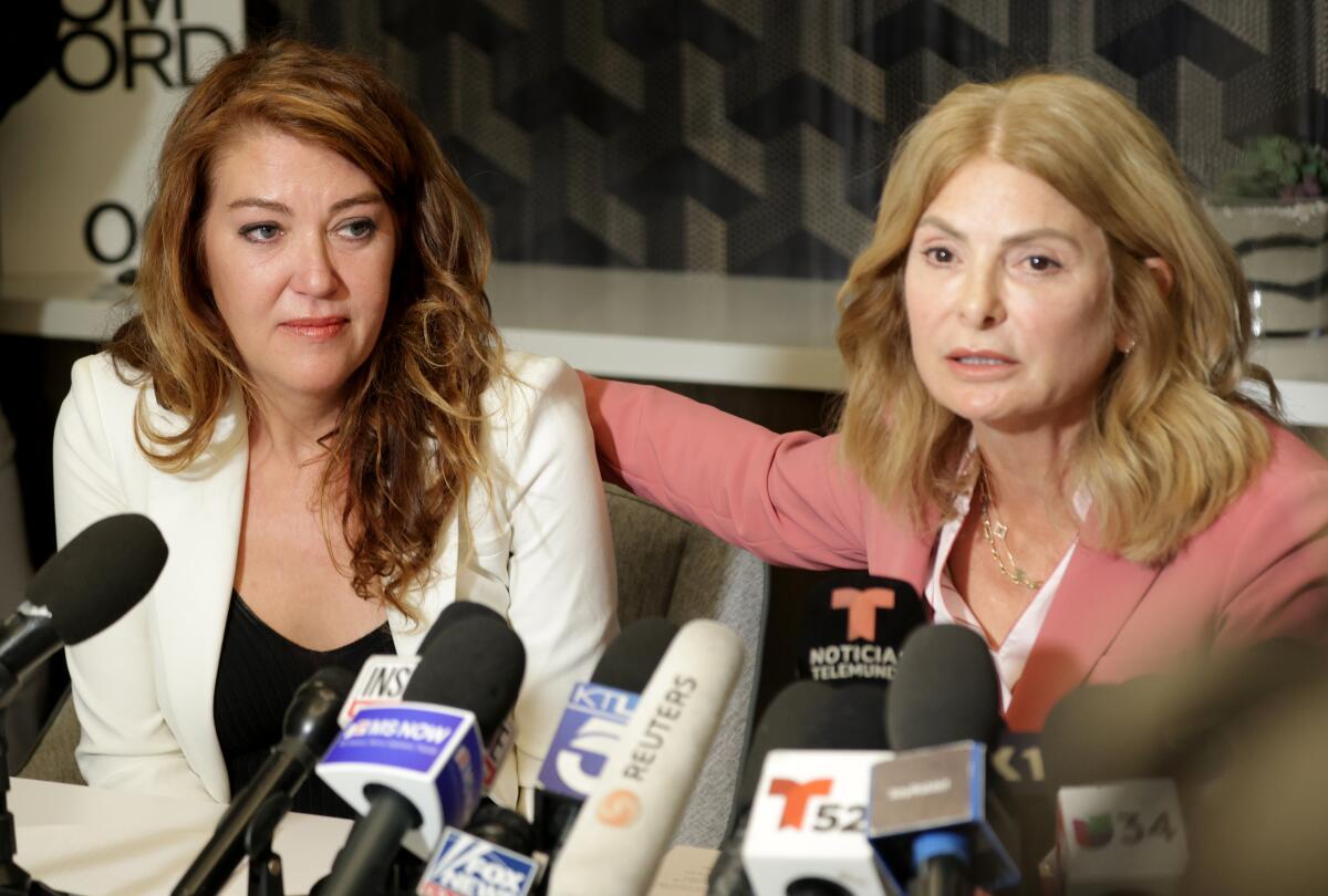 Lonna Drewes, left, and attorney Lisa Bloom