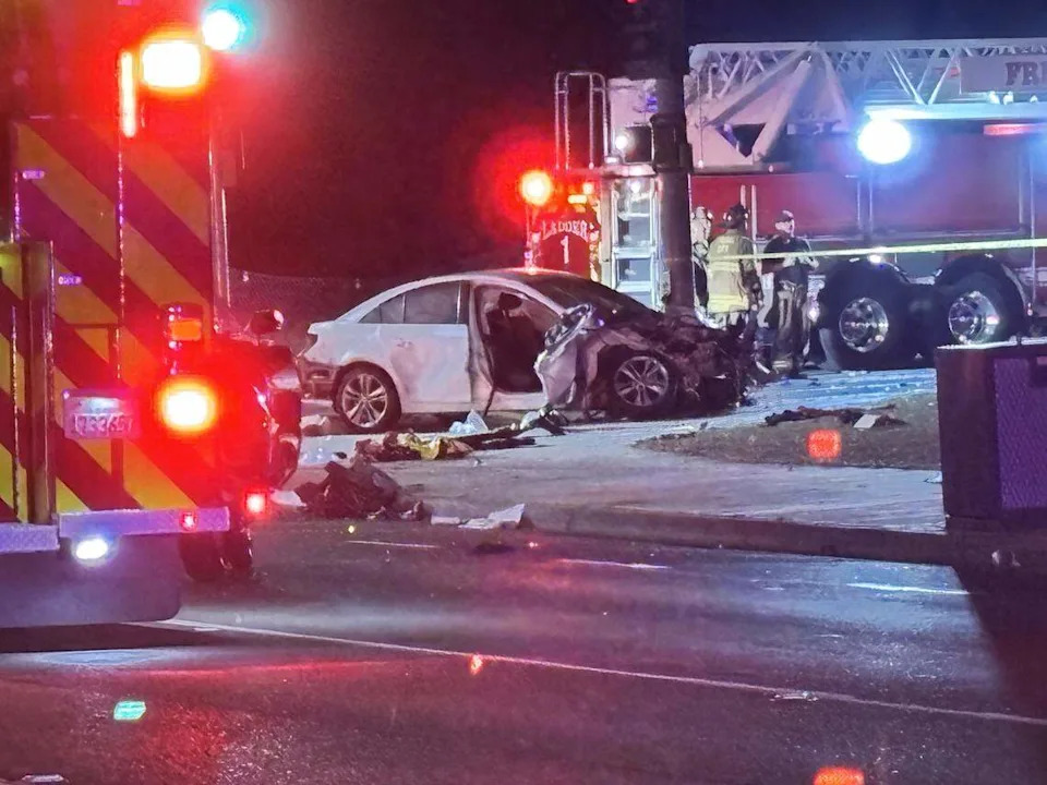 Authorities responded to a crash near the Fresno airport on Friday, April 10, 2026.