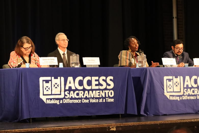 From left, Deborah Ortiz, Tim Riley, Flojaune Cofer and Eric Guerra participate in a candidate forum for Sacramento County Supervisor District 1 at the Coloma Community Center in Sacramento on April 9, 2026. From left, Deborah Ortiz, Tim Riley, Flojaune Cofer and Eric Guerra participate in a candidate forum for Sacramento County Supervisor District 1 at the Coloma Community Center in Sacramento on April 9, 2026.