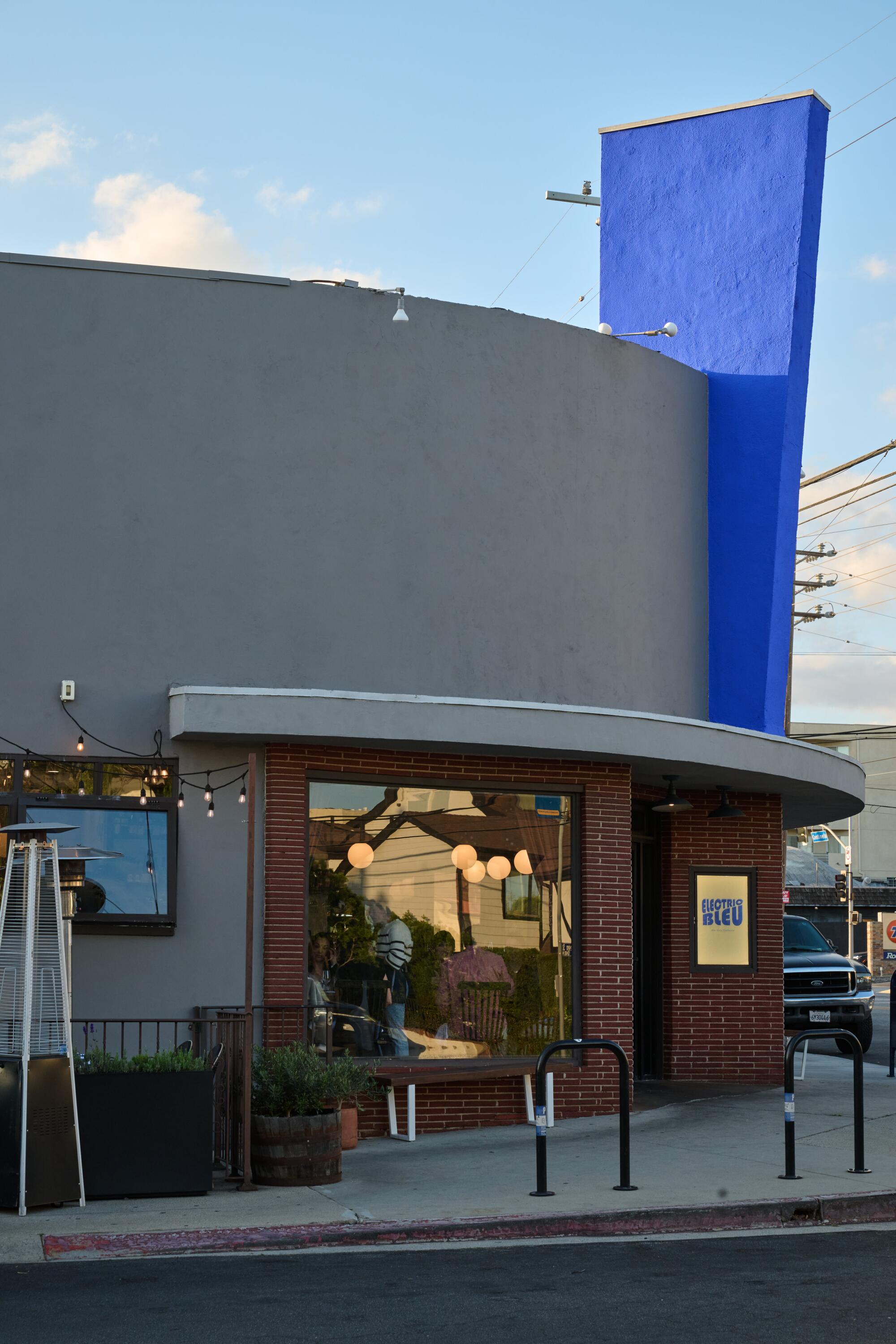 An exterior photograph of Electric Bleu.