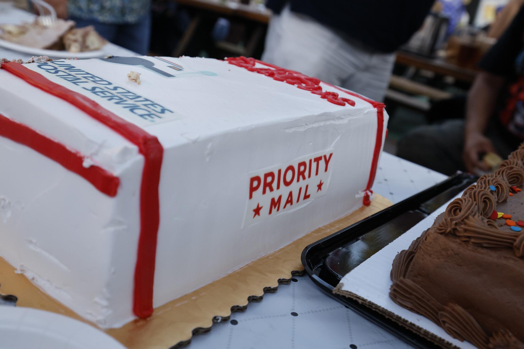 A USPS themed cake for John Ayala's retirement party. 