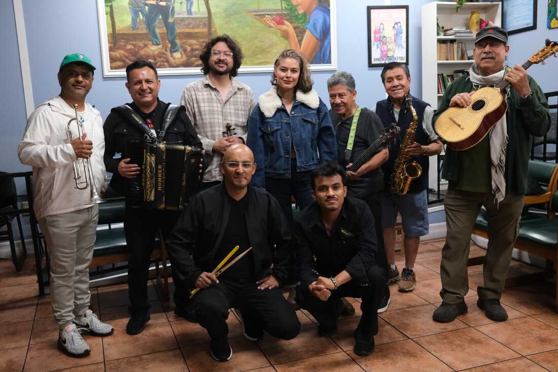 Most of the members of Los Jornaleros del Norte at a recent rehearsal near Los Angeles.