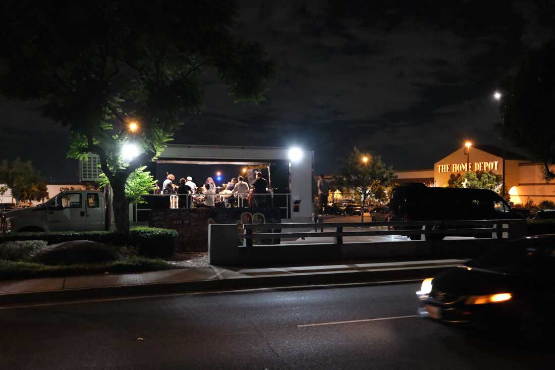 The band often performs at the sites of recent immigration raids, including Home Deport hardware stores, where immigration agents have repeatedly targeted day laborers who wait in the parking lot hoping for work.