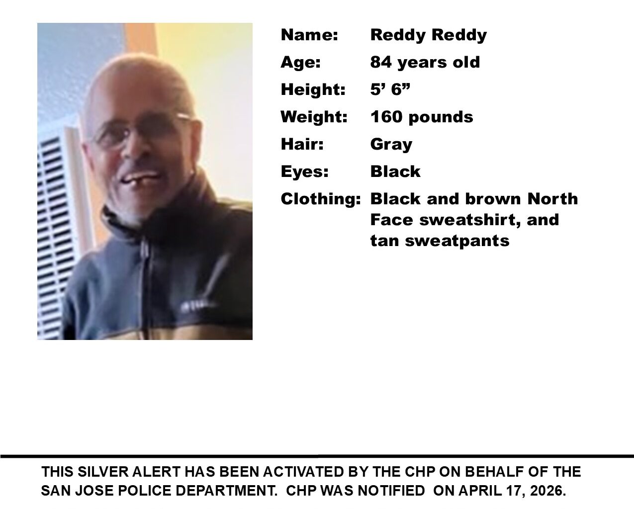 Chp Issues Silver Alert For Missing 84-Year-Old Man In San Jose