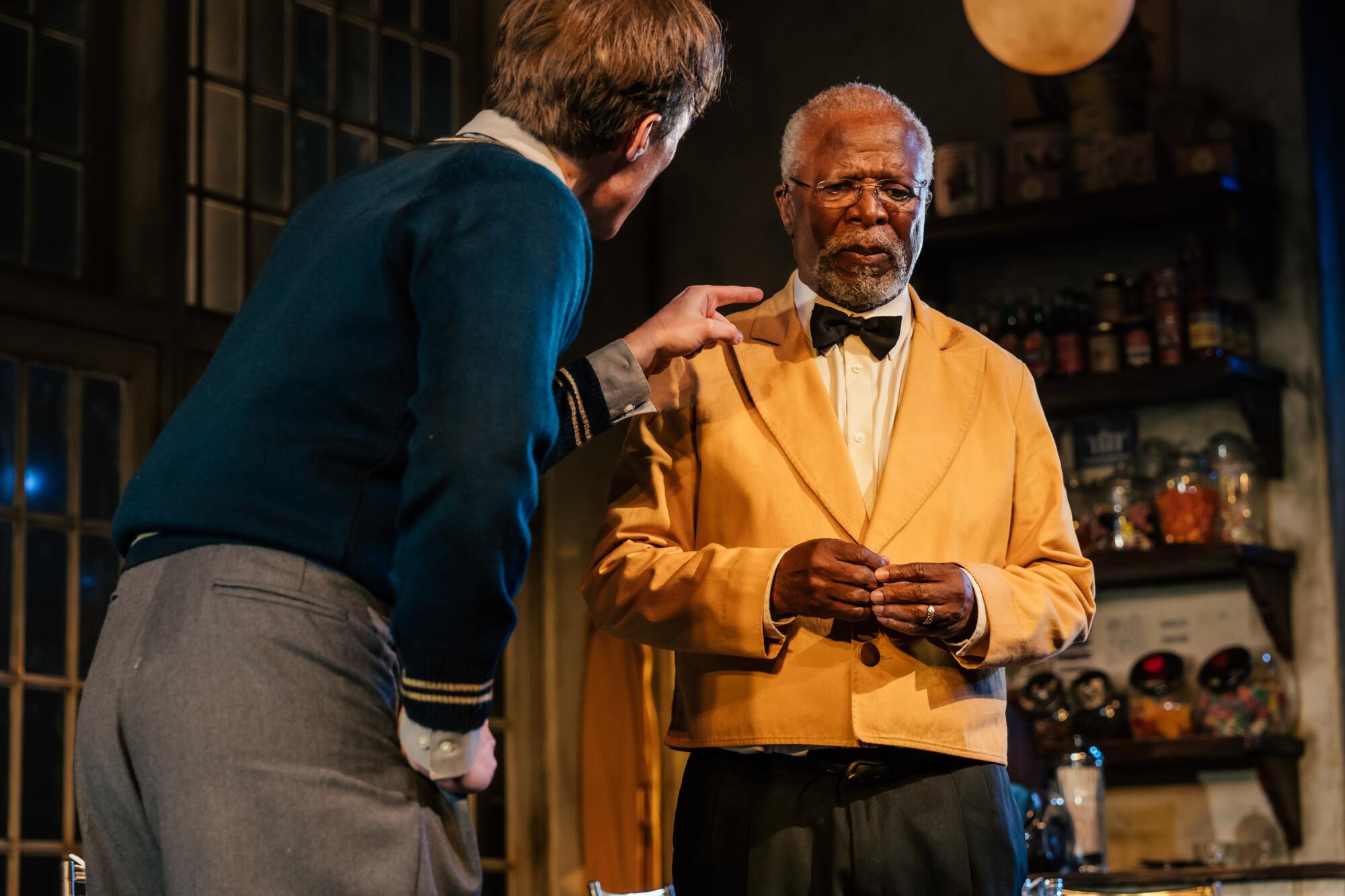 Ben Beatty, left, and John Kani in "'Master Harold' … and the Boys" at Geffen Playhouse.
