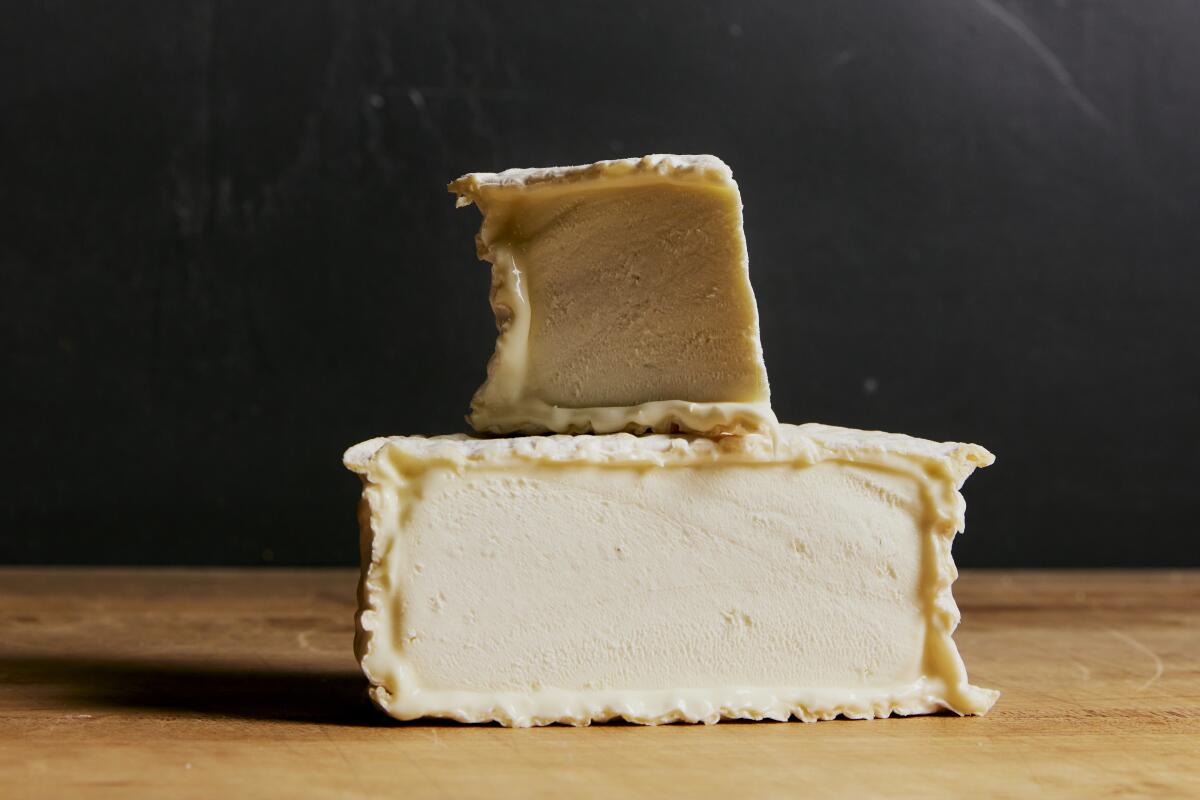 A wedge of the Shabby Shoe Cheese, from Blakesville Creamery, one of Lydia Clarke's favorite cheeses.