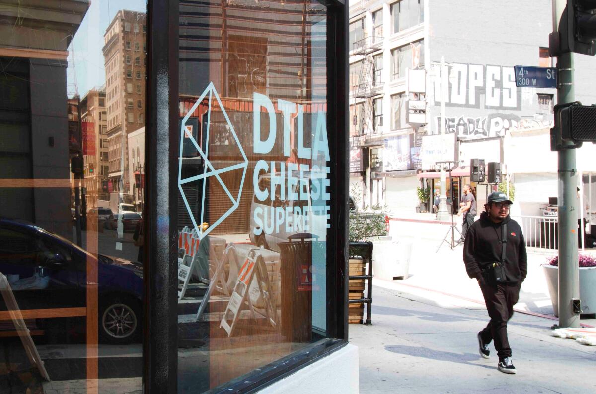 DTLA Cheese Superette is located at the corner of Broadway and 4th Streets in L.A.