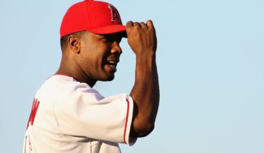 Photos over years with Angels, Dodgers, Braves