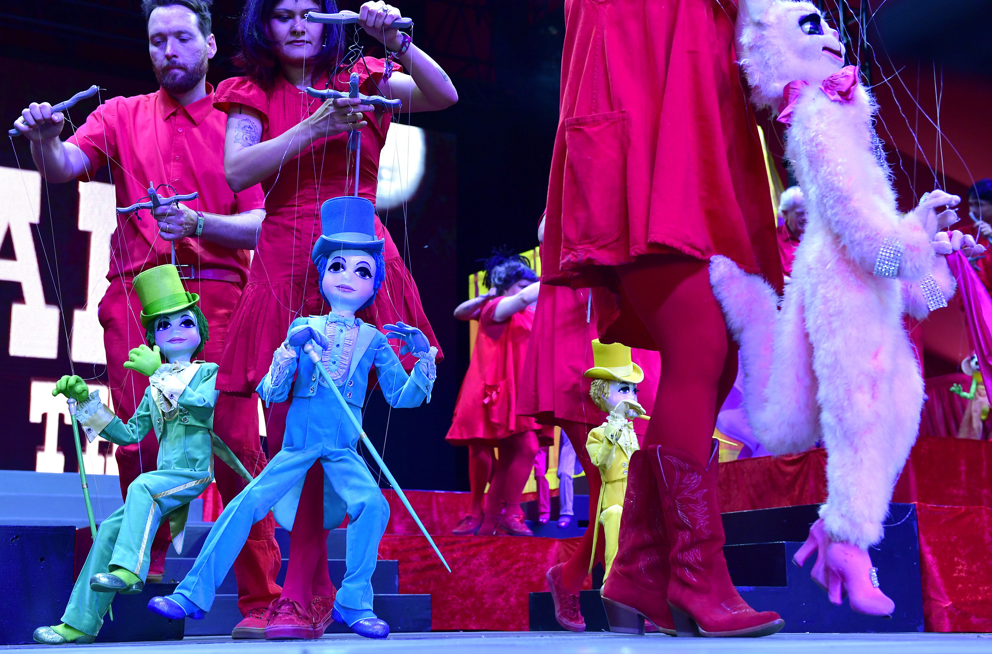 Bob Baker Marionettes perform in the Gobi Tent during the...