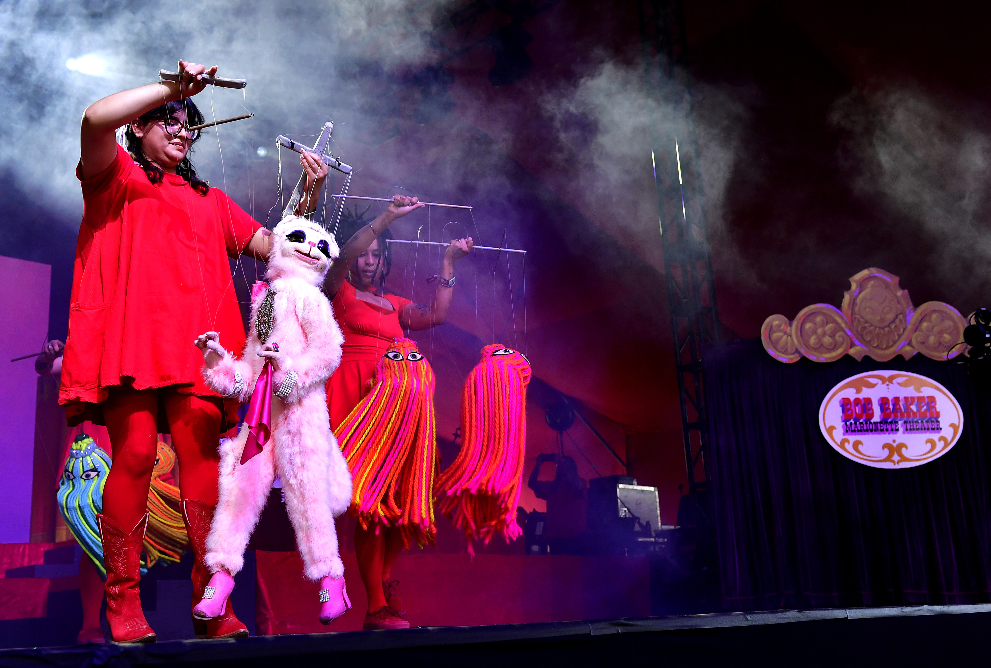 Bob Baker Marionettes perform in the Gobi Tent during the...