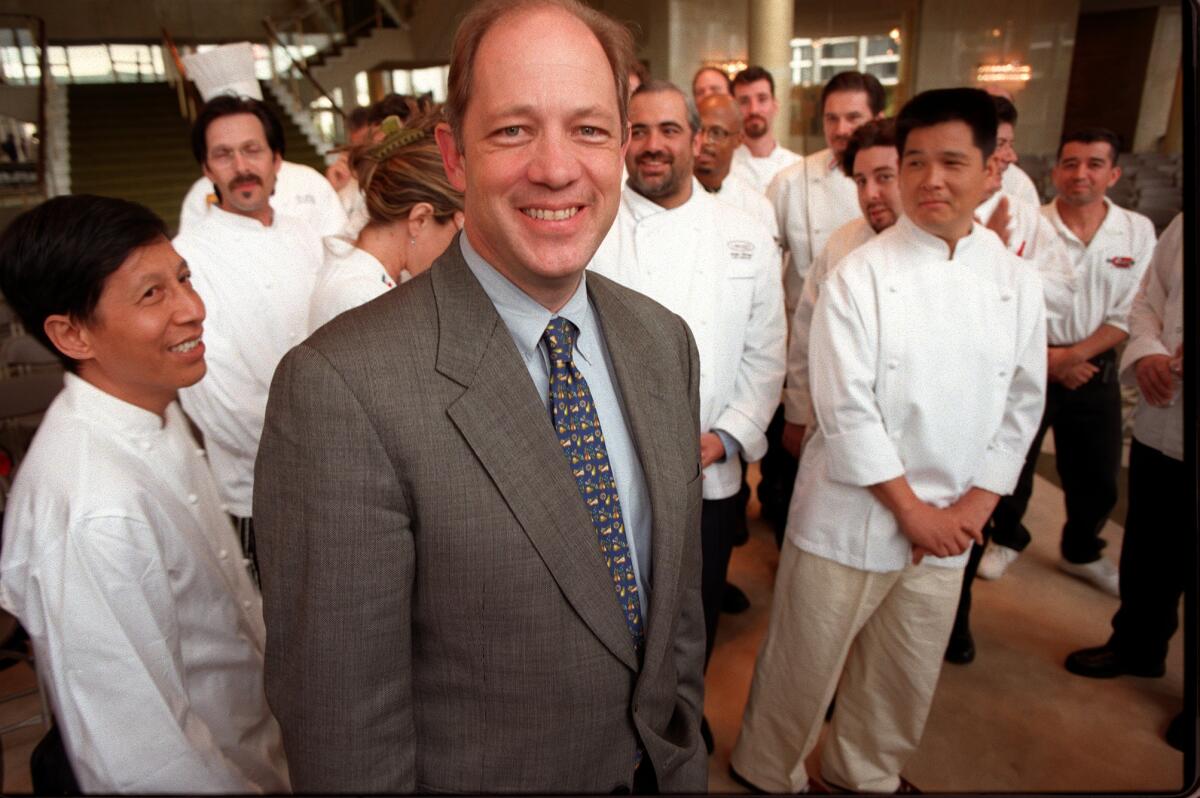 May 11, 1998-Bill Shore and some of the 35 chefs who helped cook for Share Our Strength at the Dorothy Chandler Pavilion