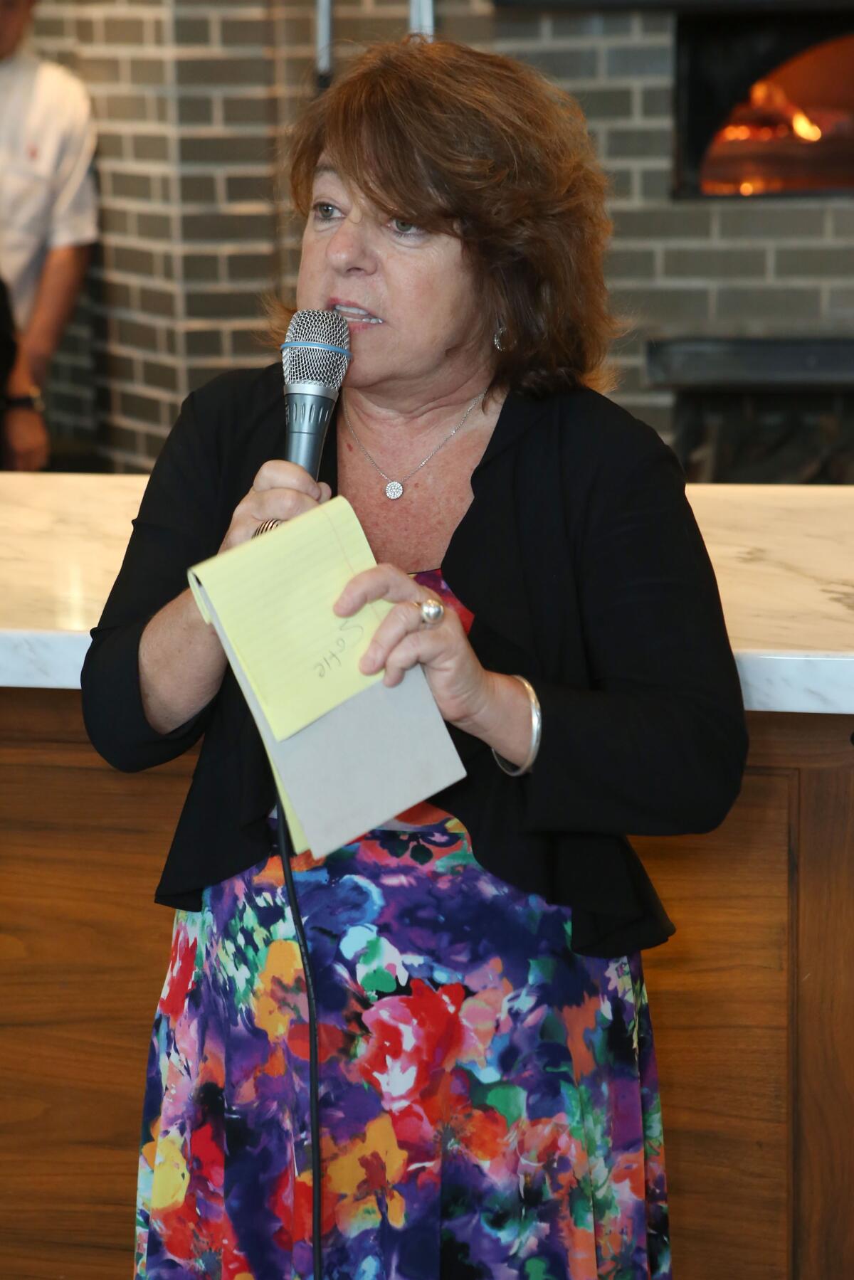 LOS ANGELES, CA - SEPTEMBER 18 2014: Debbie Shore speaks at La Brea Bakery And Celebrities Support No Kid Hungry 