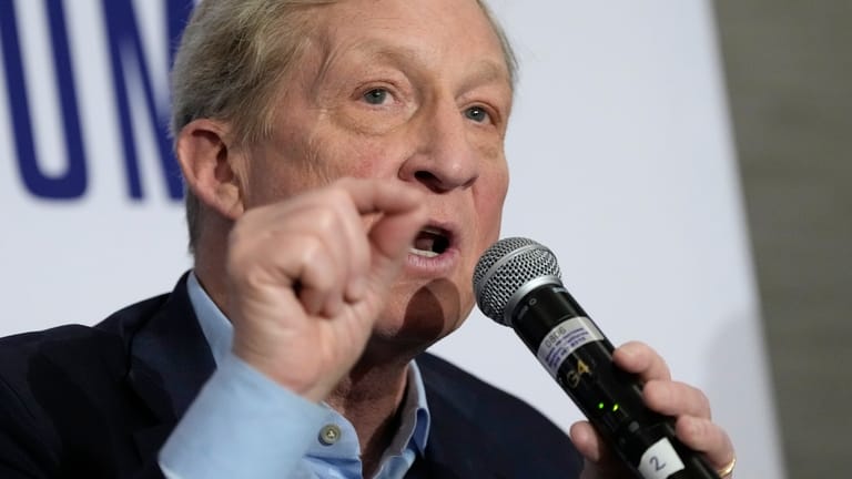 Tom Steyer speaks during a gubernatorial candidate forum in Sacramento,...