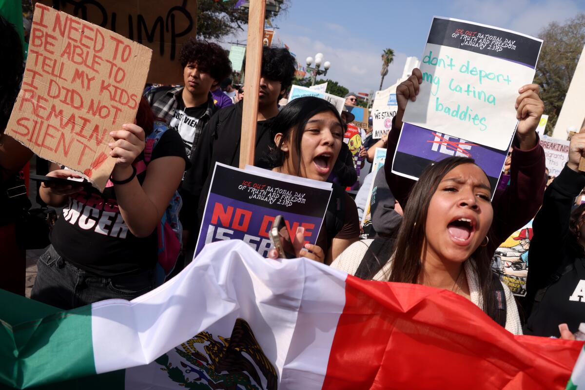 high school students protest immigration raids