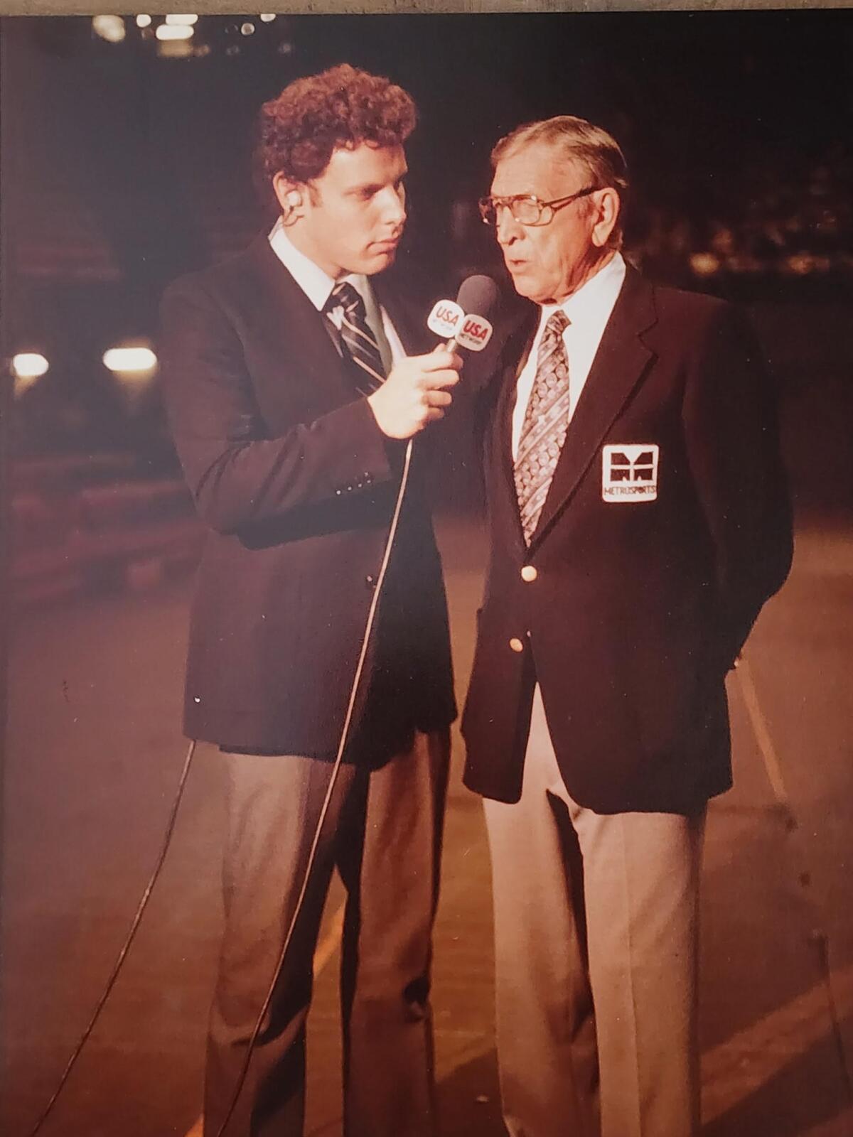 Randy Rosenbloom (left) used to work with former UCLA coach John Wooden for TV games.