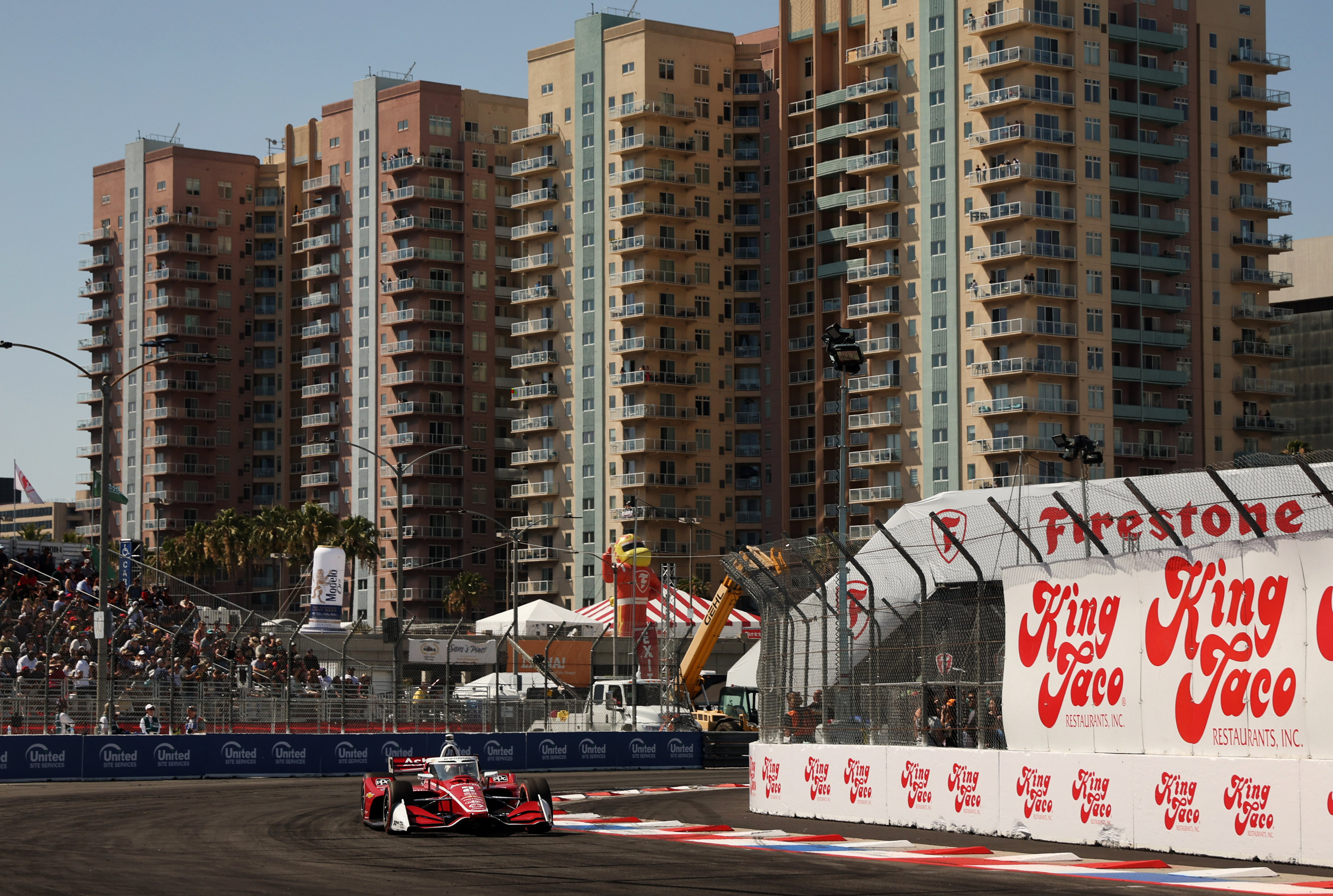 Indycar driver Josef Newgarden races around turn 10 during the...