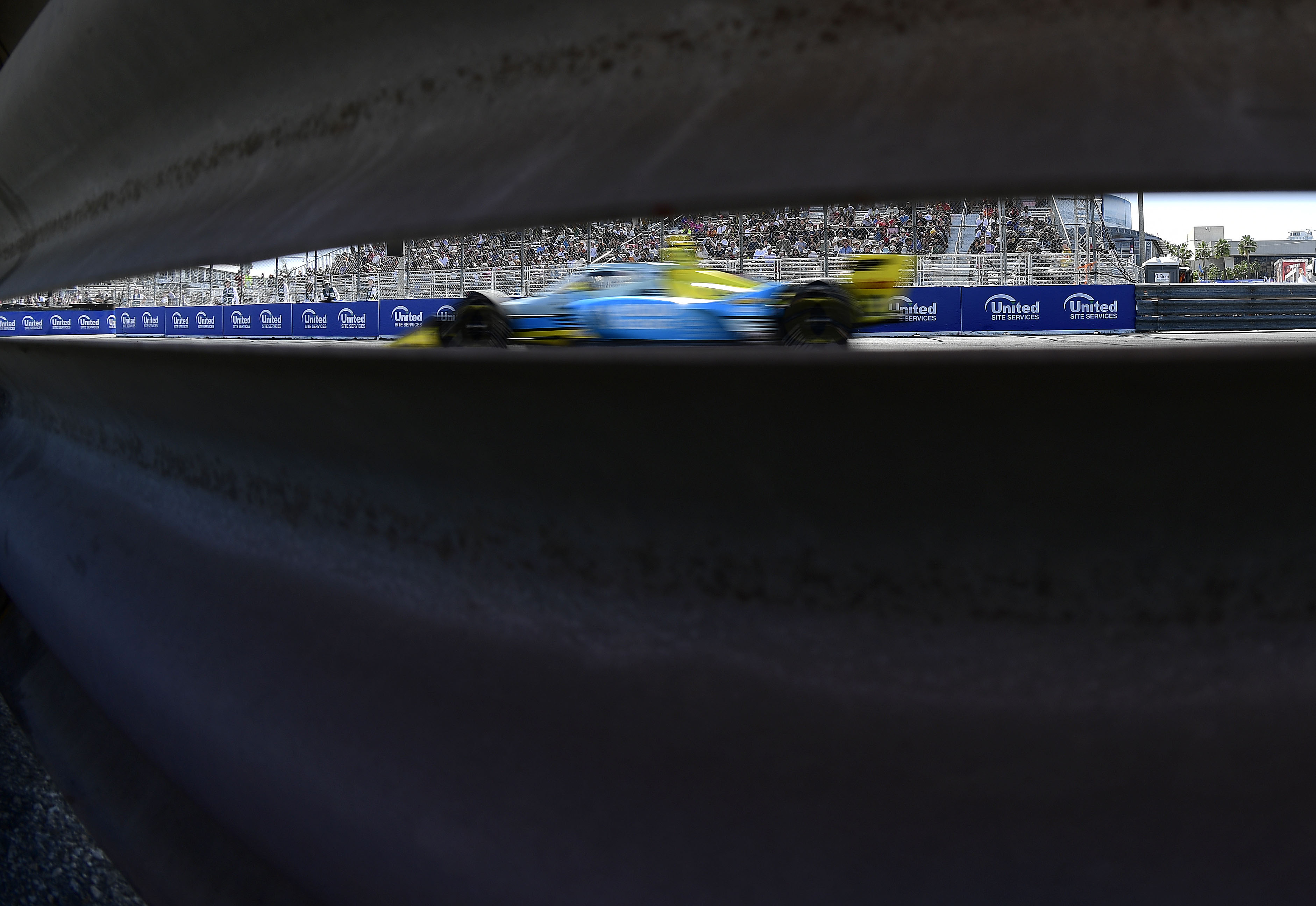 Indycar driver Christian Rasmussen races toward turn 10 during the...