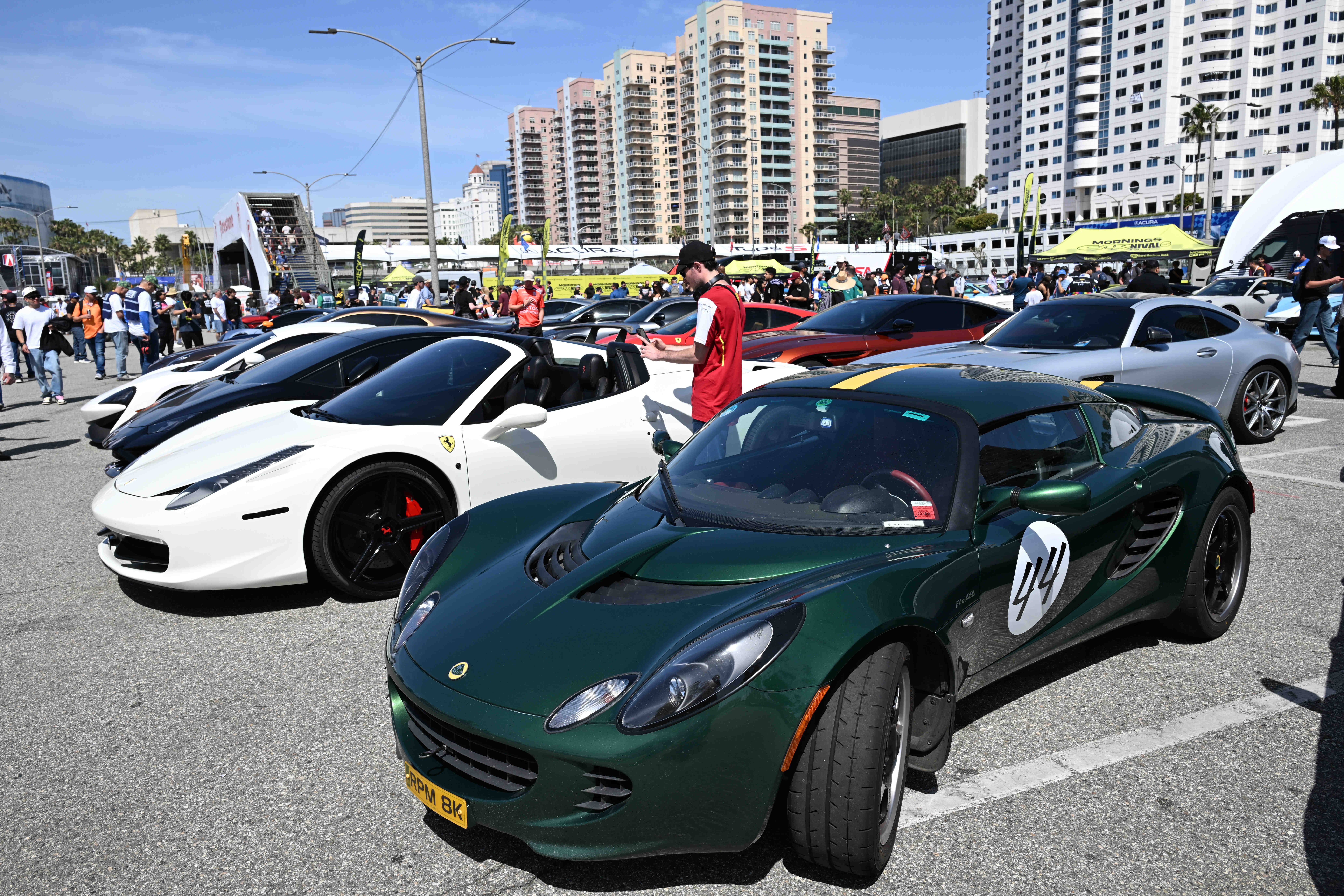 Race fans view the Exotic Car exhibit during the 51st...