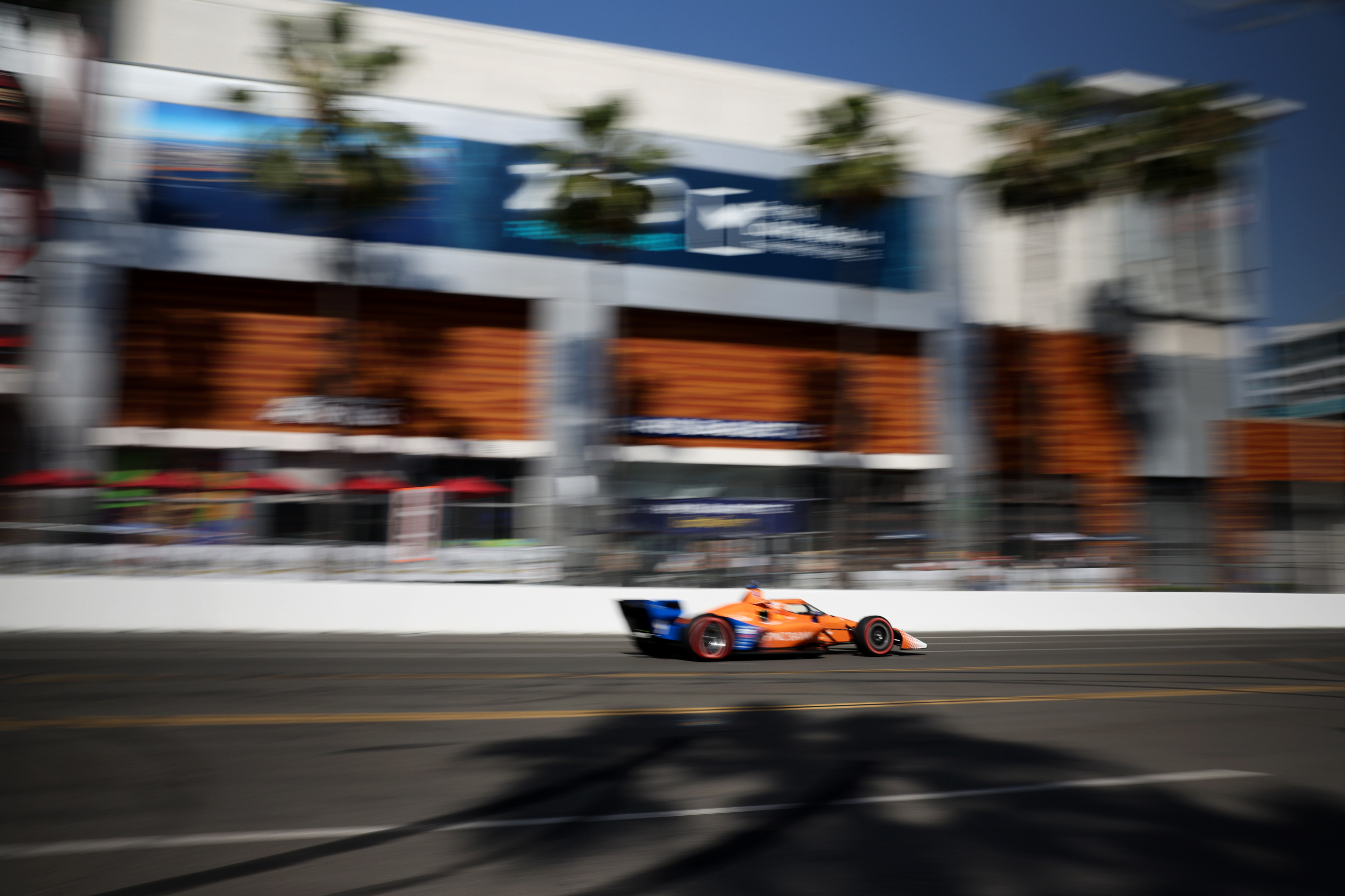 Indycar drivers take to the track for a warm up...