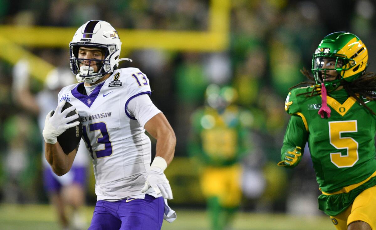 Receiver Landon Ellis had a strong season with James Madison last year. He followed Bob Chesney to UCLA for this season.