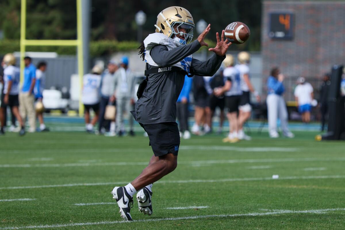  UCLA defensive back Logan Hirou during spring practice.