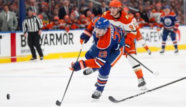 Leon Draisaitl returns to lineup and gets 2 assists to help Oilers beat Ducks in playoff opener