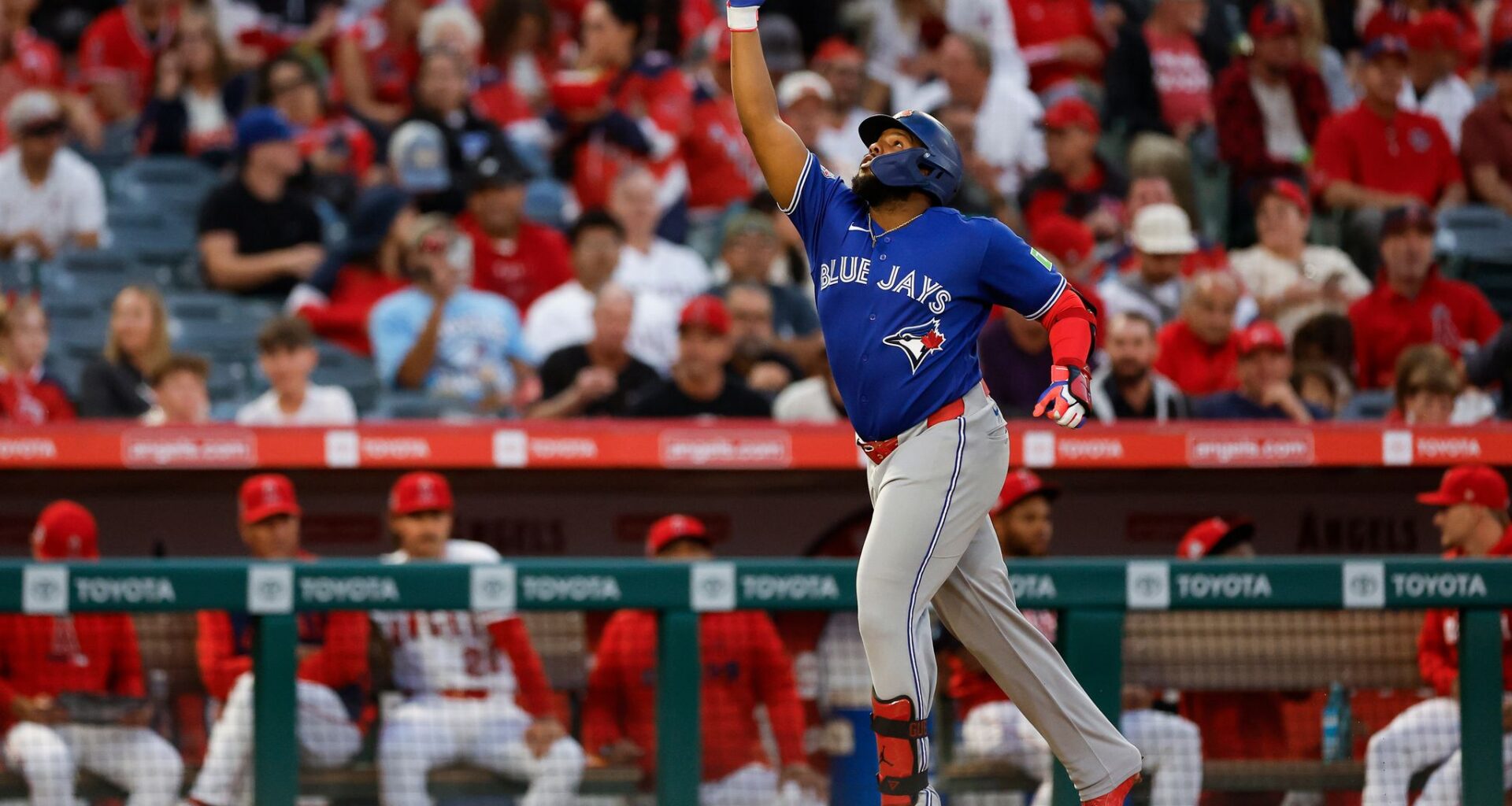 Cease strikes out 12 in 5 innings and Guerrero homers as the Blue Jays beat the Angels 5-2