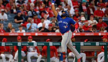 Cease strikes out 12 in 5 innings and Guerrero homers as the Blue Jays beat the Angels 5-2