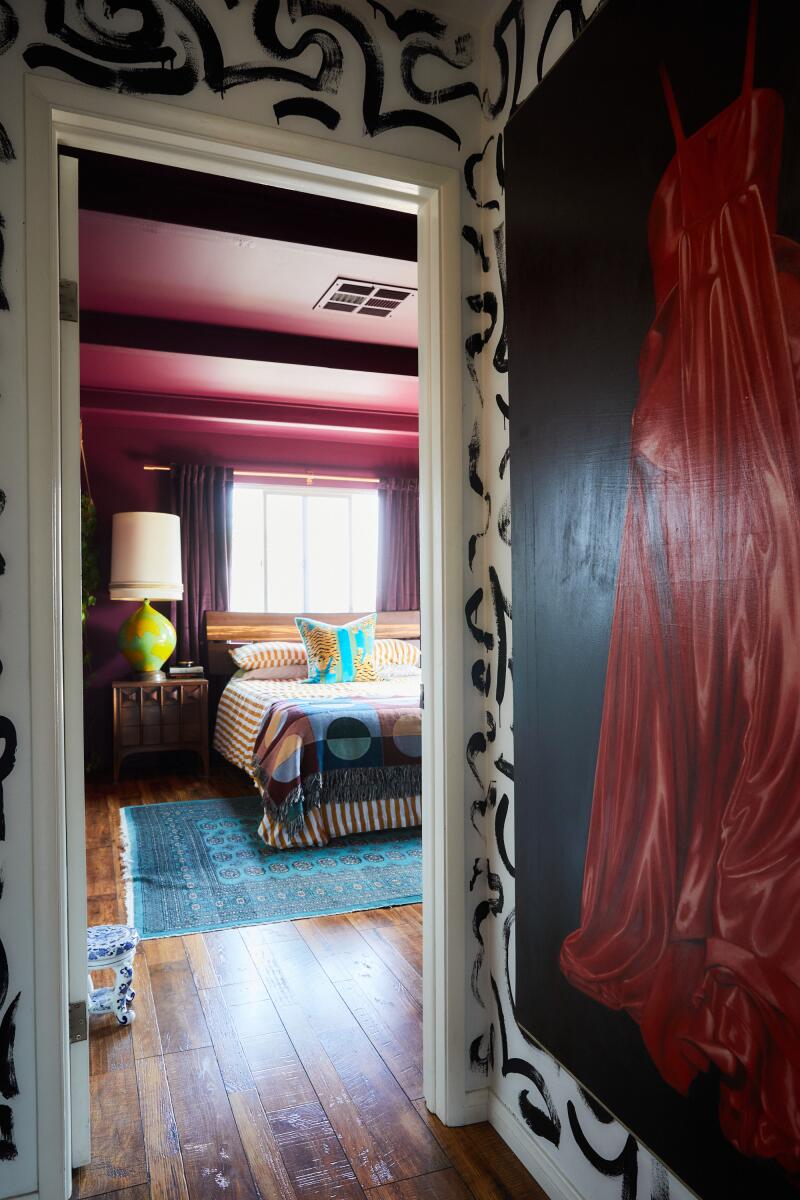 Upstairs hallway leading into designer Meeshie Fahmay and Aaron Snyder's primary bedroom.