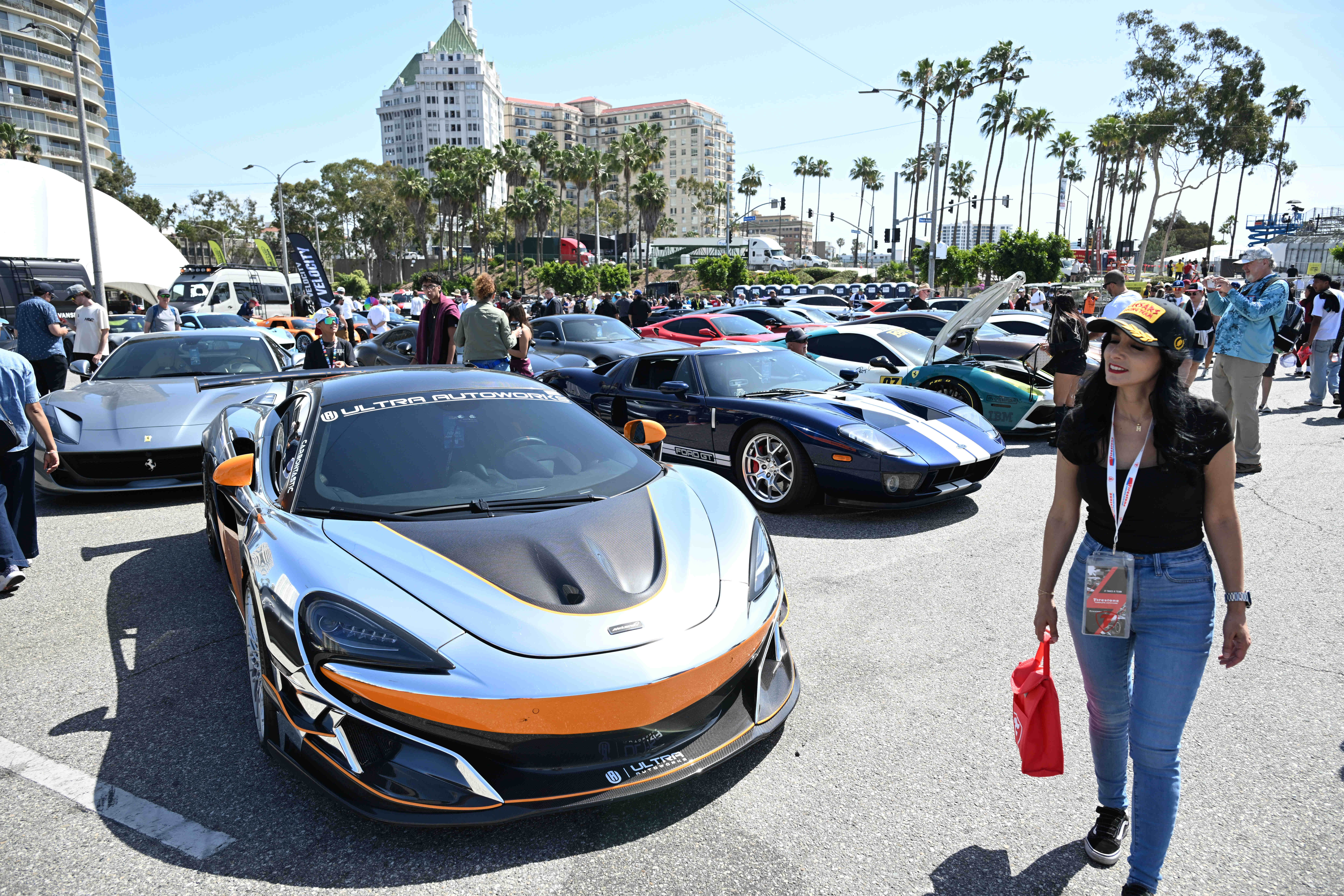 Race fans view the Exotic Car exhibit during the 51st...