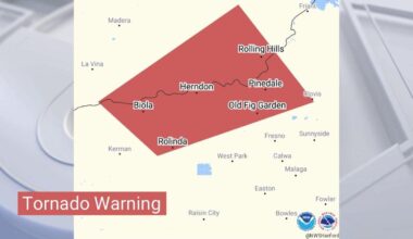 Confirmed tornado on ground near Fresno: NWS
