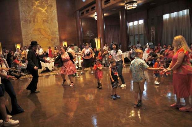 Revelers of all ages hit the dance floor in the Queens Salon at the Fourth of July celebration aboard the Queen Mary on Thursday, July 4, 2024, in Long Beach. (Photo by Howard Freshman, Contributing Photographer)