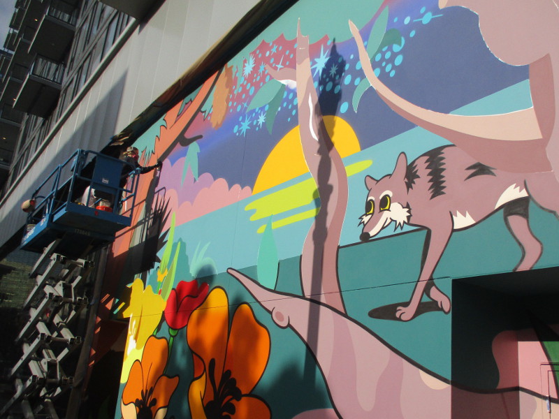 Painting huge murals downtown on The Torrey! – Cool San Diego Sights!
