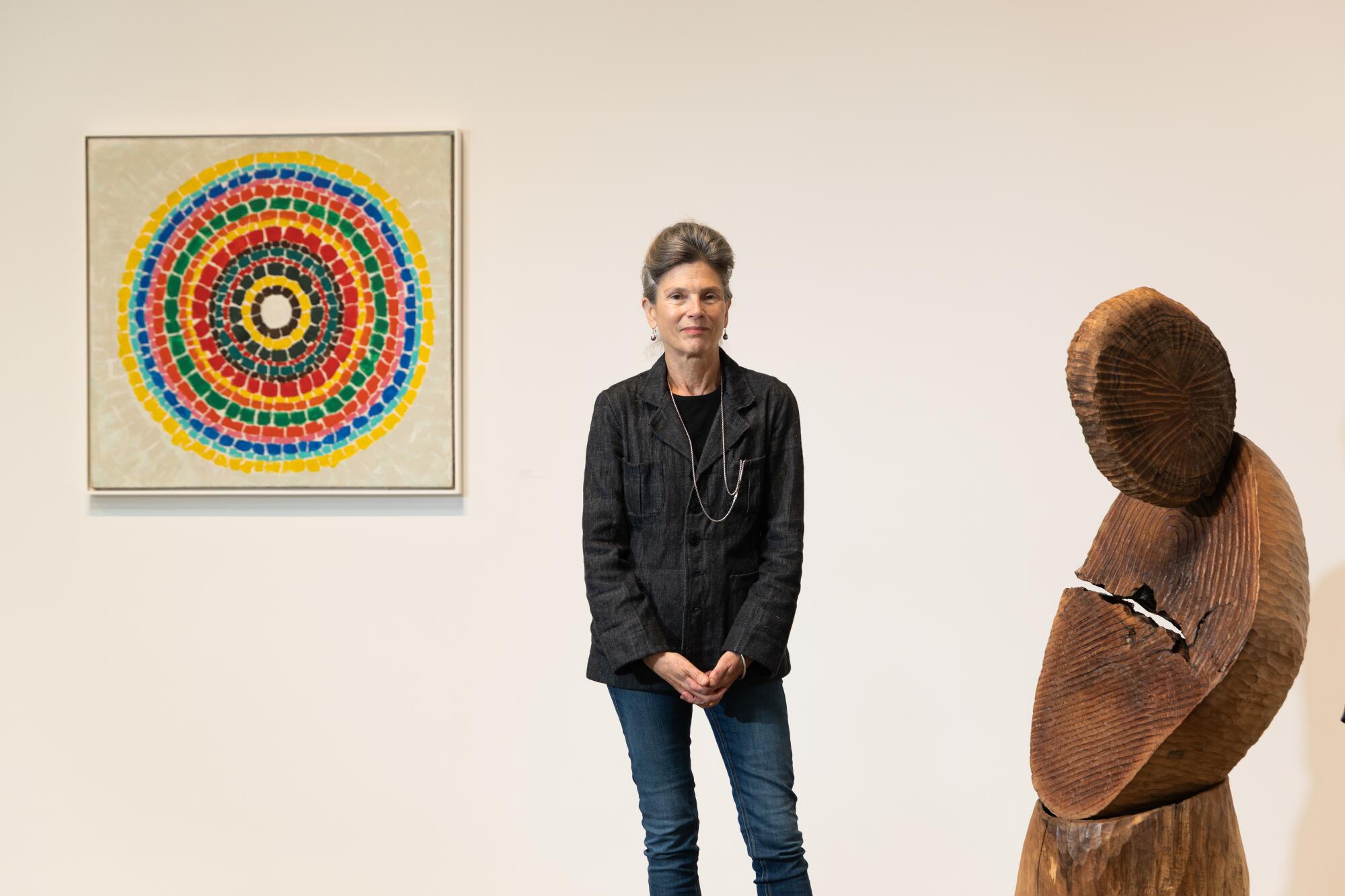 A woman in a museum.