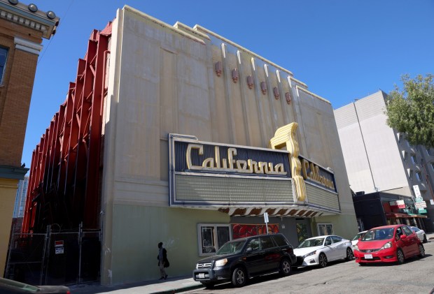 A view of the historic California Theatre on Kittredge Street in Berkeley, Calif., on Tuesday, June 11, 2024. Developers plan to construct an 18-story apartment building where the the theater currently sits while also renovating the entertainment space. (Jane Tyska/Bay Area News Group)