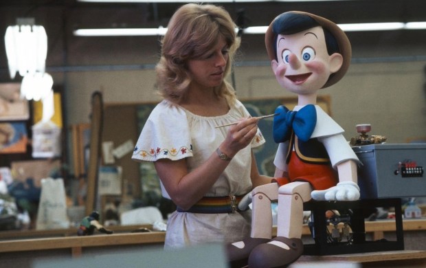 Disney Legend Kim Irvine works on a Pinocchio doll at Walt Disney Imagineering. (Courtesy of Walt Disney Imagineering)