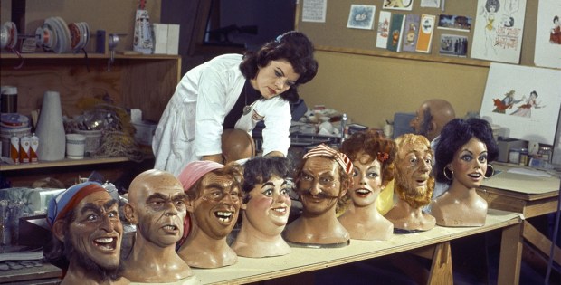 Disney Legend Leota Toombs works on Pirates of the Caribbean animatronic figures. (Courtesy of D23)