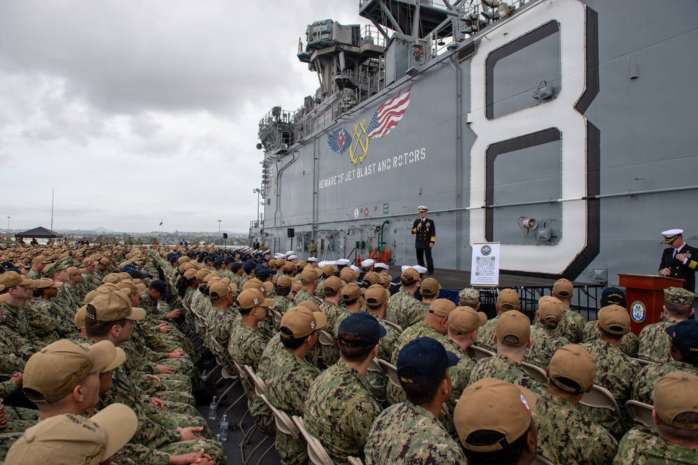 CNO All Hands Call Aboard Makin Island