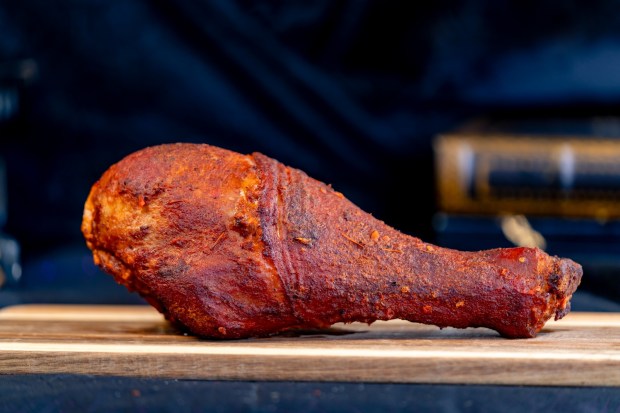 A Ghost Pepper Jumbo Smoked Turkey Leg sold during Halloween Time at Turkey Leg Carts in Disneyland and Disney California Adventure. (Courtesy of Disneyland)