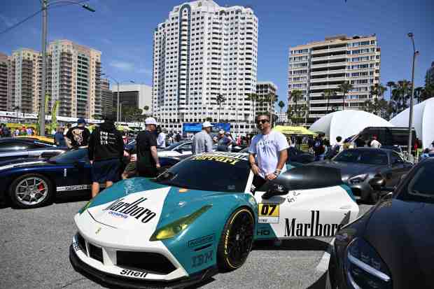 Rudy Celaya poses with his Marlboro Car during the Exotic Car exhibit during the 51st Grand Prix of Long Beach in Long Beach on Sunday, April 19, 2026. (Photo by Dean Musgrove, Los Angeles Daily News/SCNG)