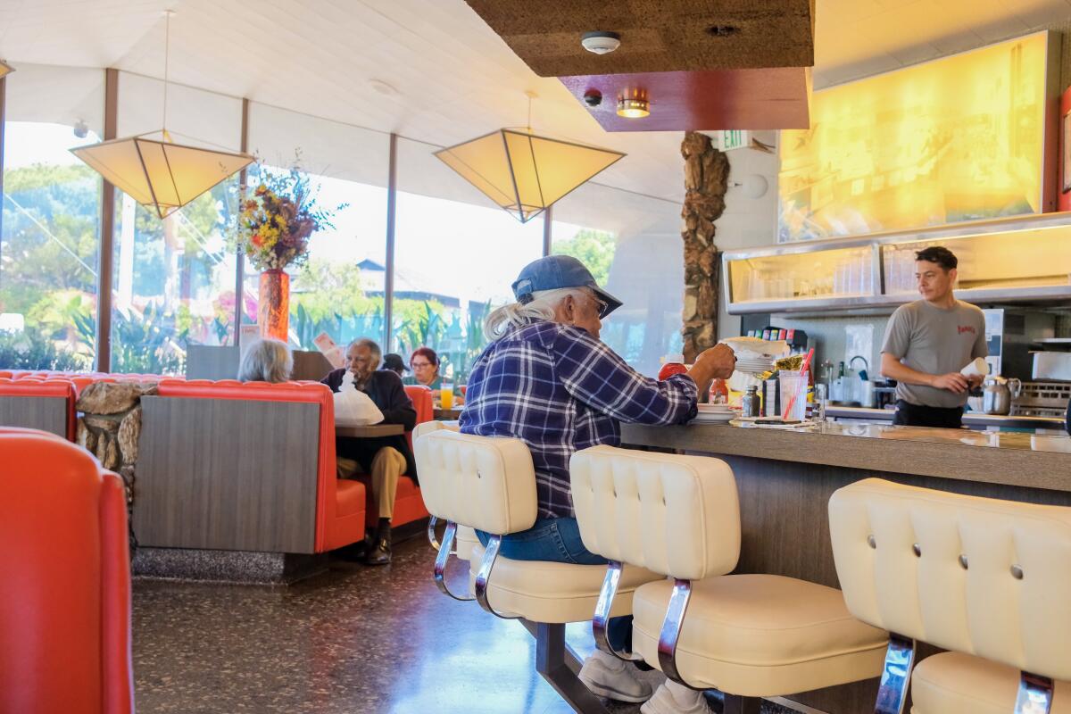 The interior of Pann's Restaurant in Westchester.